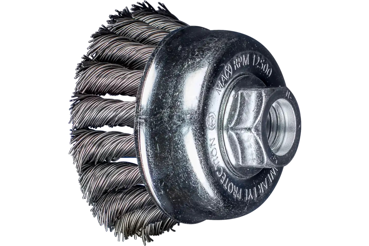 Picture of Pferd Knot Wire Cup Brush Psf 2-3/4" Dia. .020 Carbon Steel 5/8-11" Thread 10 Pack